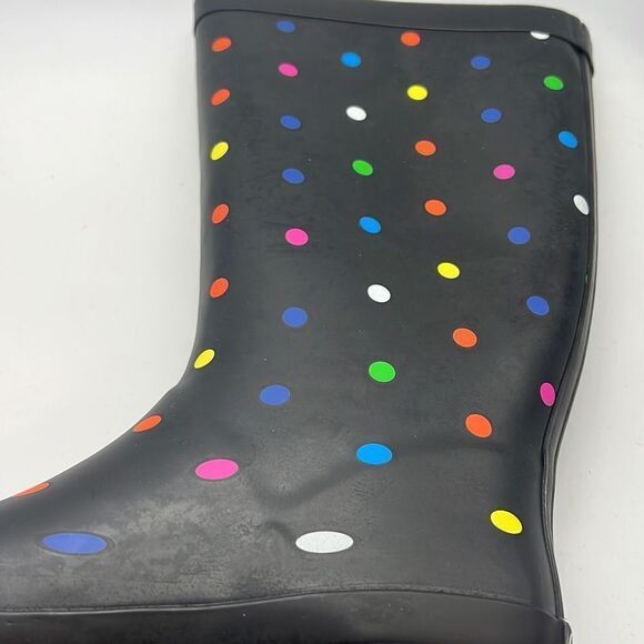 Sugar Raffle Tall “black fiesta‎ dot”Rain Boots-women’s -9 - Picture 6 of 7